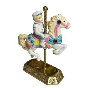 Westminster Porcelain Horse Mini Carousel with Boy Hand Painted